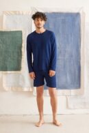 Men's Long Sleeve Bamboo Tee in Navy