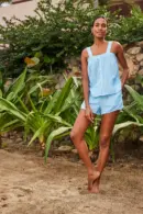 Striped Gauze Pajama Set – Sail Blue