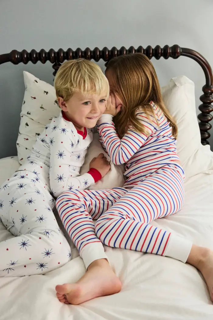 Kids' Cotton Pajama Set – Coastal Stripe - Image 2