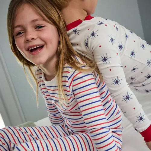Kids' Cotton Pajama Set – Coastal Stripe