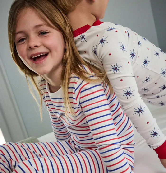 Kids' Cotton Pajama Set – Coastal Stripe