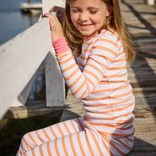 Melon Hull Stripe Long Sleeve Set