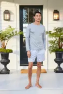 Men’s Cotton Sleep Shorts – Anchor Blue Stripe