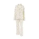 Women’s White Heart Print Pajama Set – Long Sleeve & Pants