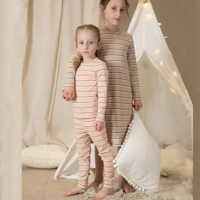 Kids Striped Pajamas – Soft Cotton Long Sleeve Sleepwear - Image 2
