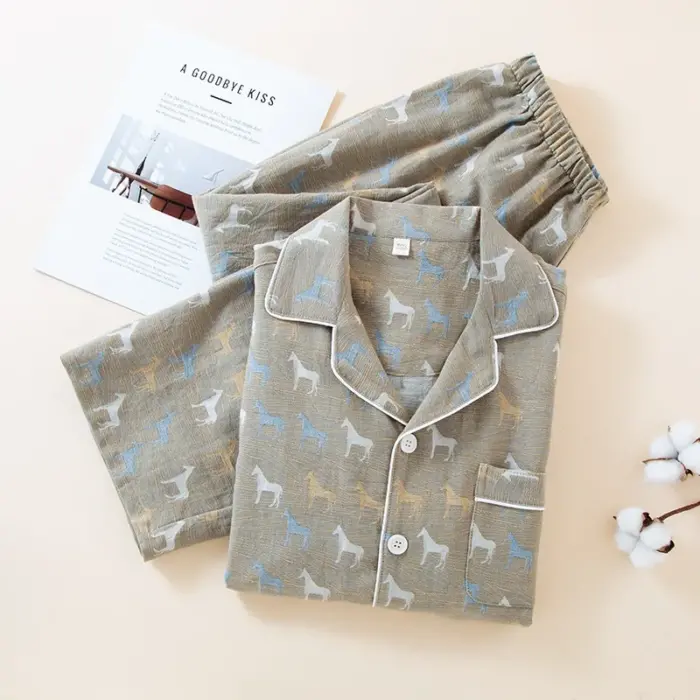 Short-Sleeve Dog Print Pajama Set - Image 2