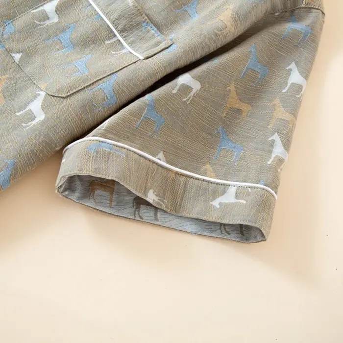 Short-Sleeve Dog Print Pajama Set - Image 8