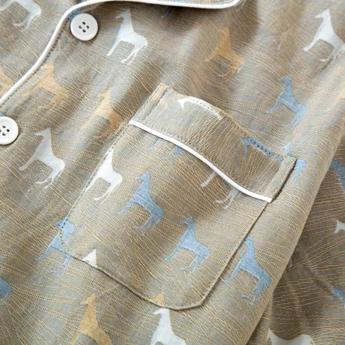 Short-Sleeve Dog Print Pajama Set - Image 7